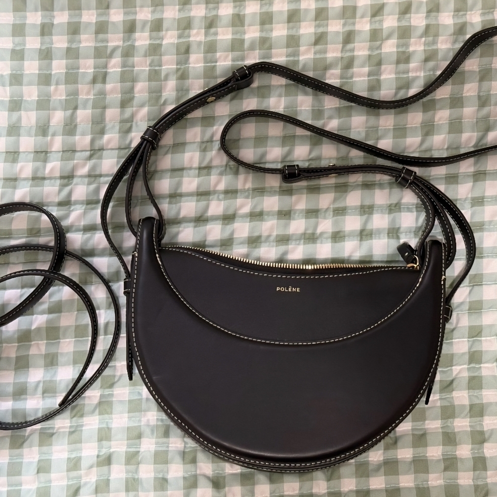 Polene Half Moon Smooth Leather